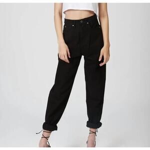 We Wore What  Dani Boyfriend Jeans In Black $138 Size 32 Womens NEW Denim